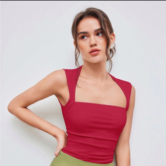 Cider Red Ruched Tank Top - Picture 1 of 3